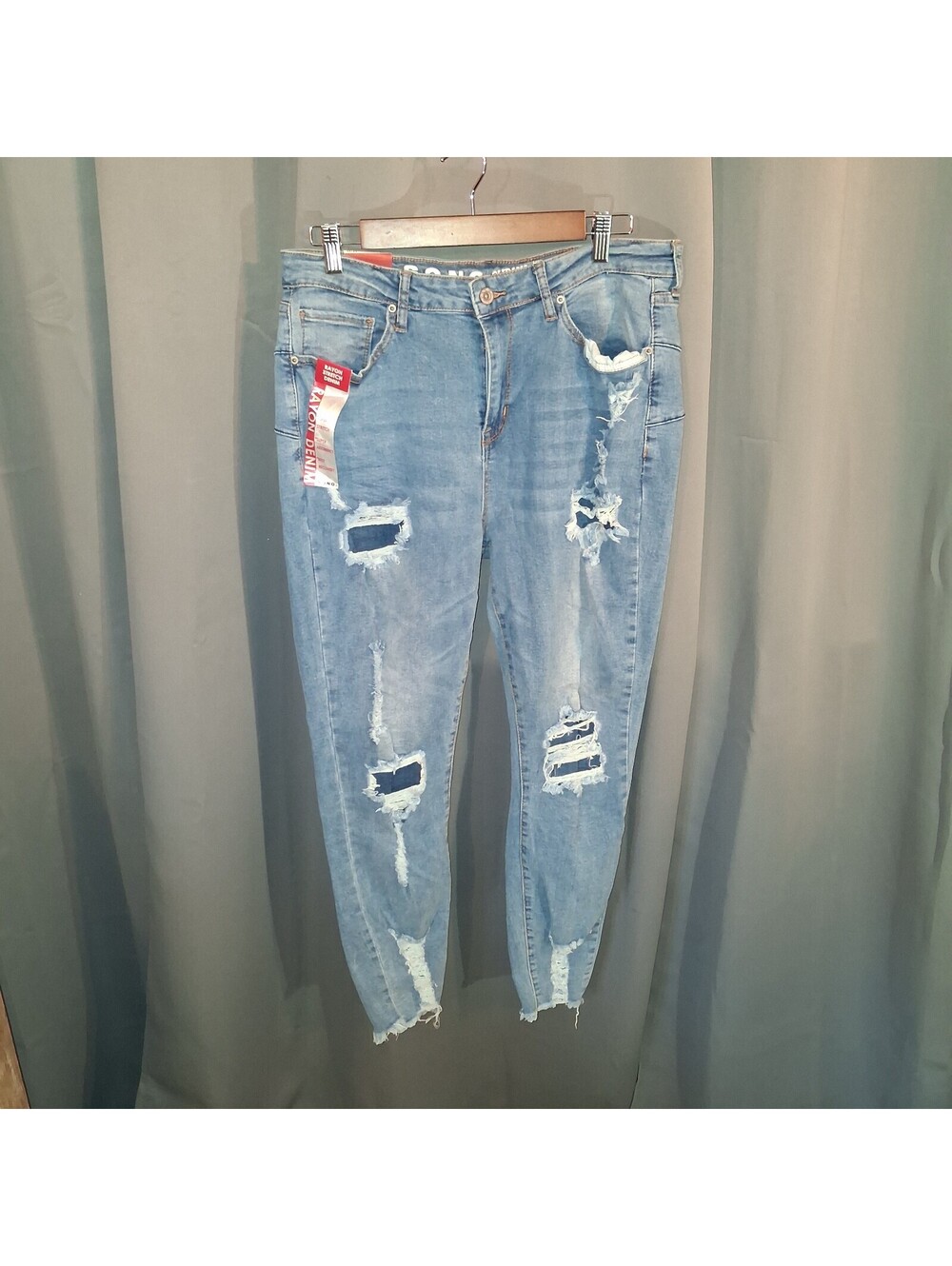 S.O.N.G. Rayon Stretch Denim Ripped Jeans Waist 34
